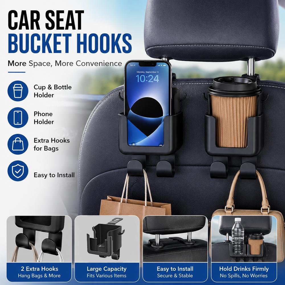 Phone Accessories Hooks - Organizzatore per schienale del sedile auto,