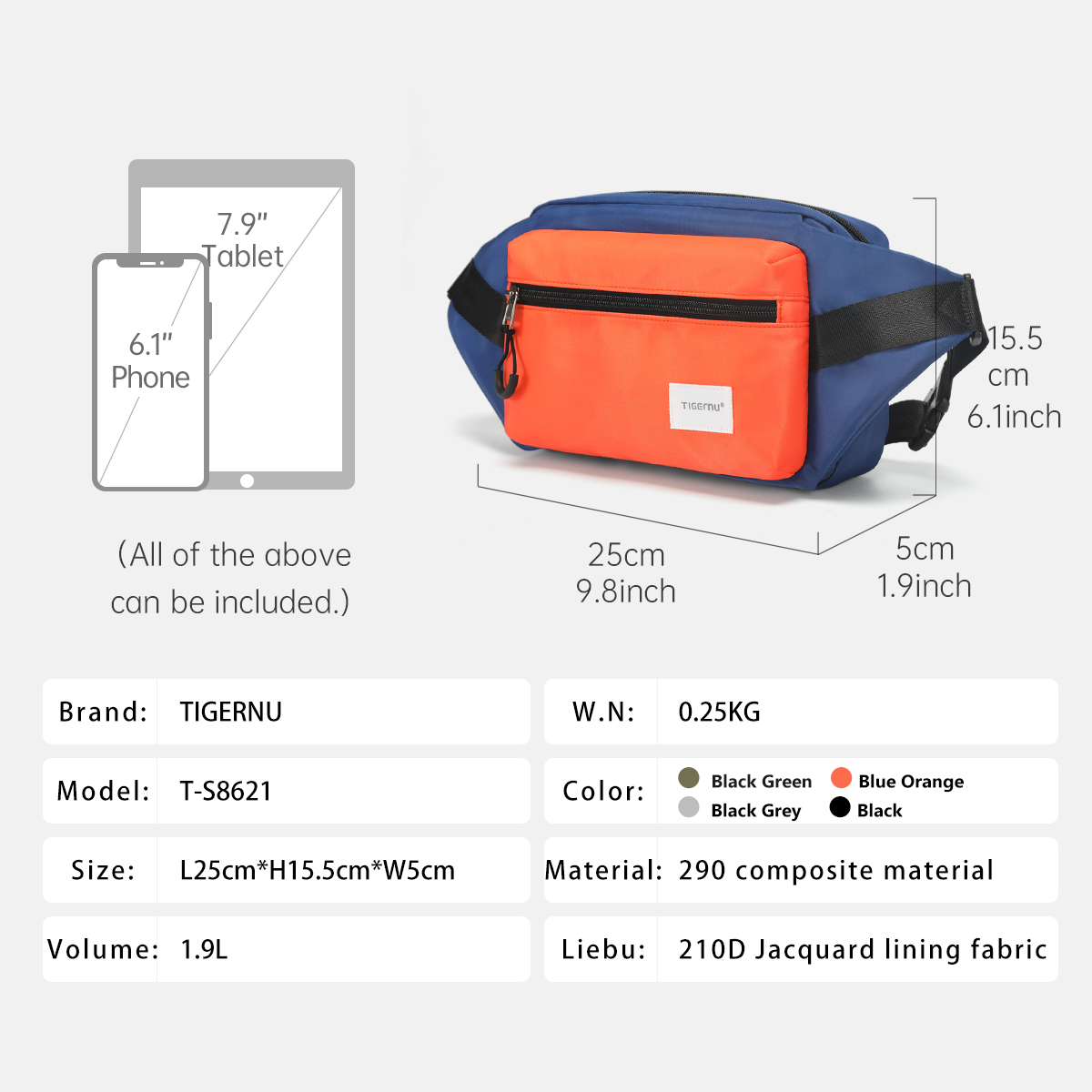 Tigernu Borsa da petto per uom - Phone Accessories Men recensione e prezzo
